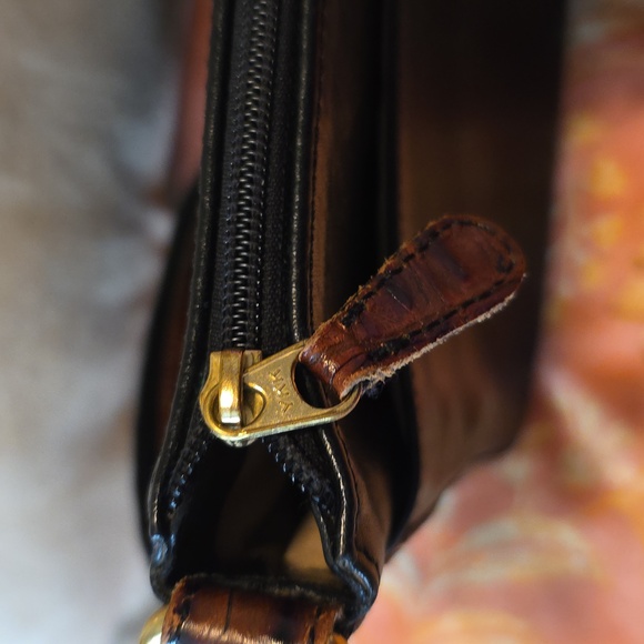 Brahmin Vintage Isabelle Tuscan Black and Brown Leather...
